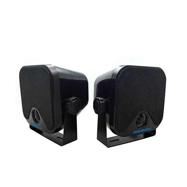 4-Heavy-Duty-Waterproof-Boat-Marine-Box-Outdoor-Speakers-Surface-Mounted-for-Skid-Steer-ATV-UTV-RZR-Golf-Cart-Tractor-Powersports-Boat-Motorcycle