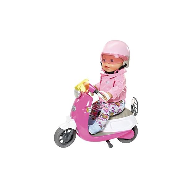 BABY born 825914 City Scooterhelm Puppenhelm mit verstellbarem Visier und Riemen, Puppenzubehör 43 cm, rosa – Bild 5