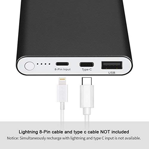 12000mAh Polit Power Bank Charger with 3A Type C Input and Output, Floureon Portable External Battery Cell Phone Charger USB Power Banks for iPhone Xs/X Max/XR X/8, iPad Mini/Air, Samsung Galaxy etc