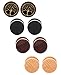 Tanyoyo Wood Cheater Fake Ear Plugs Gauges Illusion Screw Stud Earrings 3pair a set (10mm:3 pair +1 pair tree of Life)