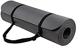 BalanceFrom BFGY-AP6GY Go Yoga All Purpose Anti-Tear Exercise Yoga Mat with Carrying Strap, Gray