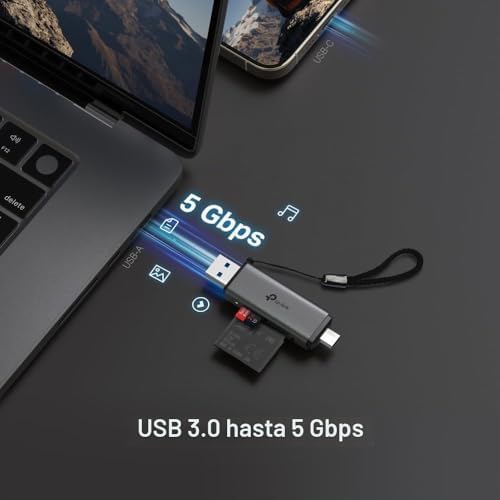 UA430D - Lector de Tarjetas USB, 5 Gbps, Plug & Play, SD y microSD