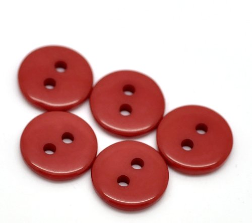 500 x Round Red 11mm Sewing Clothes Crafts Scrapbooking Card Making 2 Hole Buttons — image 1