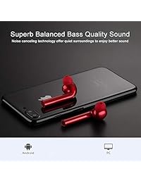 Auriculares inalámbricos Bluetooth con micrófono, auriculares in ear, auriculares deportivos con cargador portátil de 500 mAh para iPhone y Android