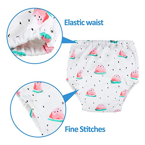4 Pack Potty Training Pants for Baby and Toddler Girls,Pure Cotton