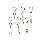 MWShop 2.5 Metal Stainless Steel 6 pc Decorative S Hooks with Ball Bearing Swivel 6 PC for Smooth Spinning Hanging Best For windsocks Metal Spinners Hot Air Balloons Wind Chimes Sun Catchers