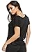 Loose Short Sleeve Casual Blouse for Juniors Tees, Black M