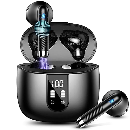 Bluetooth Headphones, In-Ear Headphones, Wireless Bluetooth 5.4 Headphones with 4 Mics, ENC Noise Cancelling Earbuds, 48H Deep Bass, IP7 Waterproof Earphones, LED Display, USB-C