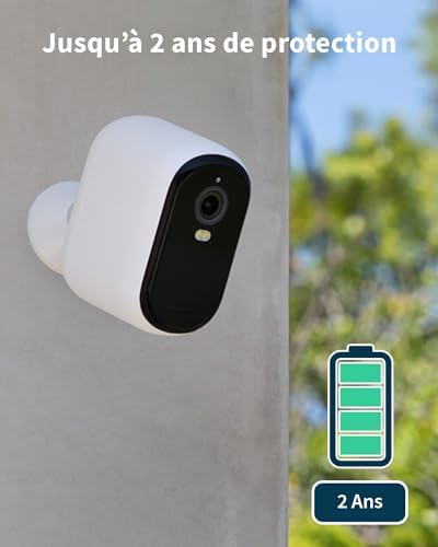 Essential 2, Caméra de Surveillance WiFi HD, 2 Caméras, Batterie XL