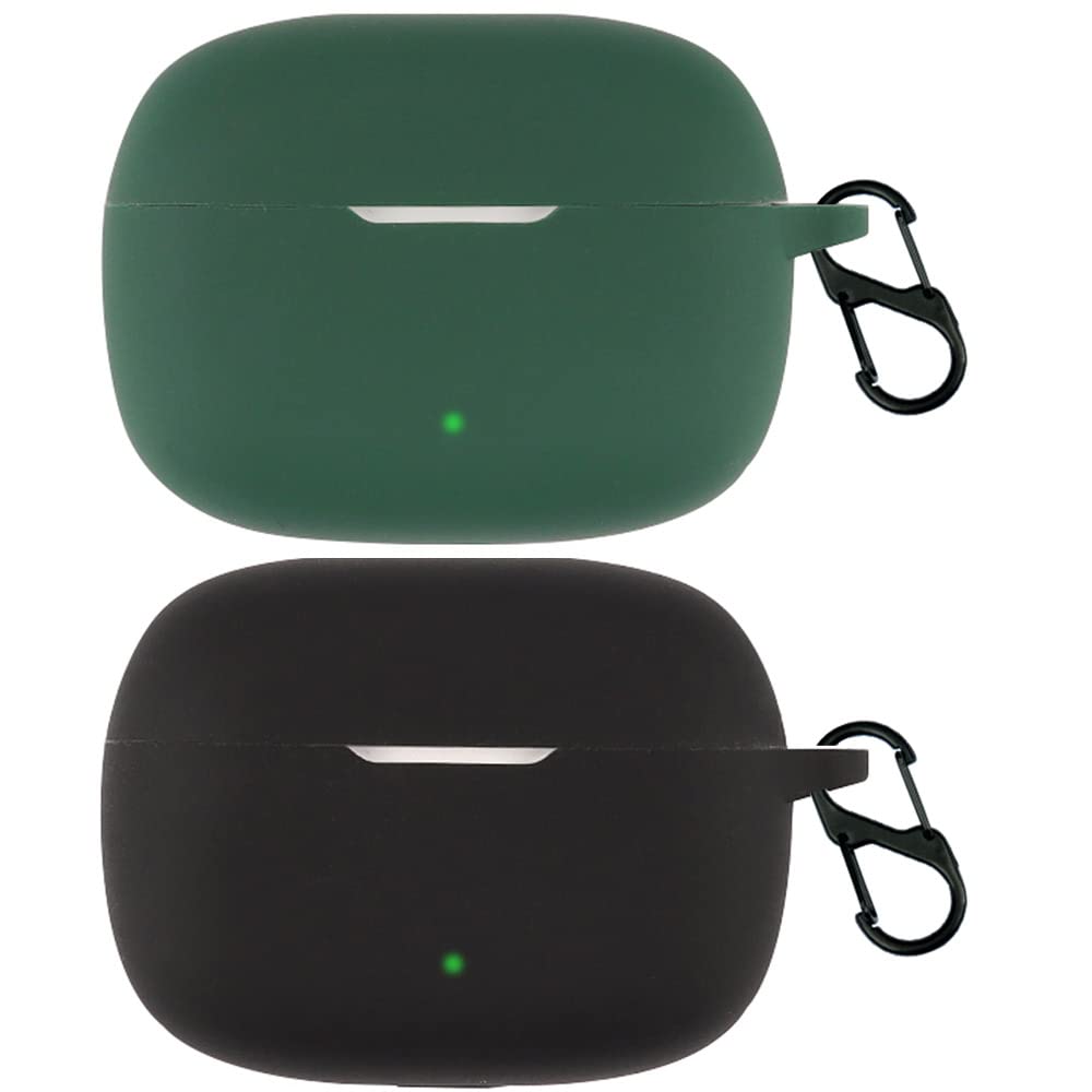 Msm-case Silicone Case Compatible with JBL Wave 200 TWS, [Supports Wireless Charging] [Shockproof Protective Case] Beautiful 3D Cartoon Black Green