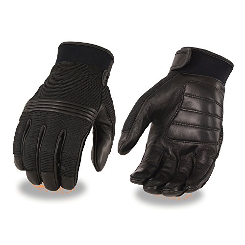 Men's Leather & Mesh Glove w/ Flex Knuckles, Gel Palm (XX-Large)