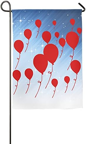 Many Red Baloons Mini Seasonal Yard Garden Flags All-Weather Polyester Stand 12x18 Emblemize