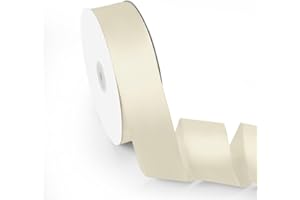 Quhora 1-1/2" x 100 Yards Satin Ribbon - Ivory Silk Ribbon with Spool - Ideal for Gift Wrapping, Floral Bouquets, Crafts, Wedding Party Decorations, Christmas and Sewing Projects