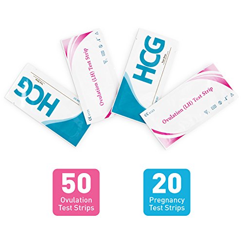 Ovulation Test Strips and Pregnancy Test Strips Combo, Sensitive and Accurate Ovulation Predictor Kit, One Step Urine Fertility Test Strip, Reliable Ovulation Test Kitï¼ˆ50LH+20HCGï¼‰