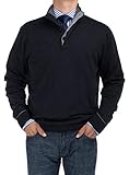 Bianco B Men's Mock Neck 1/4 Button Sweater Relaxed Fit