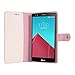 AceAbove LG G4 Case, LG G4 Wallet Case Book Cover Case with Premium Soft PU Leather with Stand Flip Cover and Credit Card Id Holders (Pink/White)