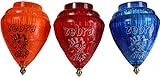 3 Pack Zebra Design Durable Plastic Spin Tops & Metal Tip Made in Mexico - Trompo Mexicano Modelo Zebra Plástico Durable & Punta de Metal (Pack of 3 Assorted Colors)