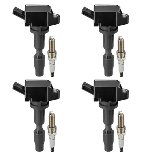 BDFHYK Ignition Coils UF764 and Iridium Spark Plug 93175 Compatible with Hyunda…