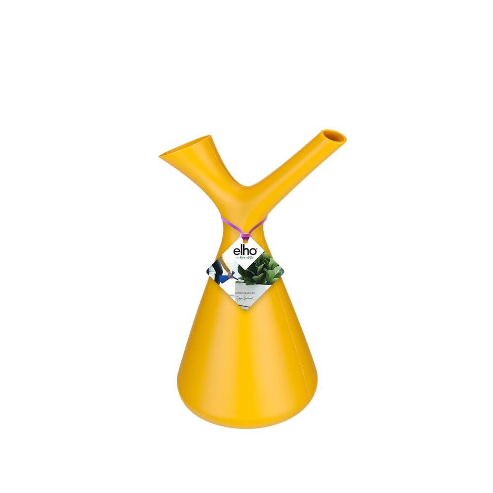 Elho Plunge Watering Can 20 - Watering Can for Indoor & Accessories - Ø 15.0 x H 29.5 cm - Yellow/Ochre