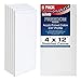 U.S. Art Supply 4 x 12 inch Stretched Canvas for Painting, 12oz Triple Primed, 6-Pack - Professional Artist Quality White Blank 3/4