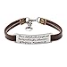 Leather Bracelet for Women Teens Christian Engraved Ornament Jewelry Gift Inspirational Vintage Stretch Religion Bible Verse Christmas Gifts brown