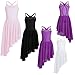 CHICTRY Kids Girl's Cutout Back Lyrical Dance Dress Irregular High-Low Skirt Ballroom Dancing Costumes