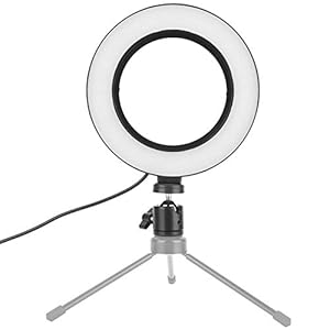LED Ring Light, 6 inch Mini LED Camera Light, Dimbare LED Camera Light voor make-up, live, make-up, tatoeages, YouTube…