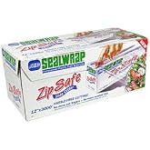 SealWrap Zipsafe Plastic Wrap, 12" Wide by 3000' Length, PVC, Clear
