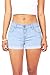 Wax Women's Juniors Perfect Fit Mid-Rise Denim Shorts (M, Light Denim)
