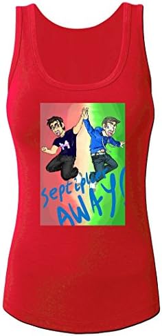 Tiny Box Tim and Septiceye Sam Custom Women's Tank Top Sleeveless Tee by Hkhoodies (Red)