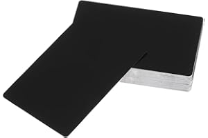 MTGHYARE 100 Pack Aluminum Metal Business Cards Blanks Aluminum Sheets Matte Black Blank Laser Engraving Metal Tags Materials