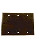 Leviton 85033 3-Gang No Device Blank Wallplate, Standard Size, Thermoset, Box Mount, Brown