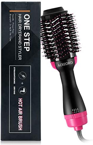 Hair Dryer Brush, AOIEORD Dry & Straighten & Curl in One Step Hair Dryer and Volumizer, Smooth Frizz with Ionic Technology