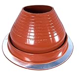 Dektite #6 Red Silicone Metal Roof Pipe Flashing, High Temp, Round Base, Pipe OD 5" - 9"