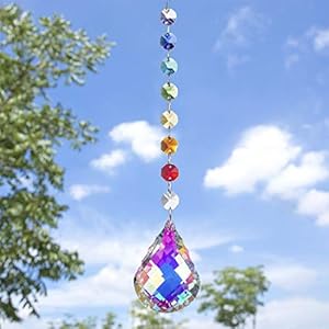 H&D HYALINE & DORA Crystal Chakra Beads Suncatcher Handmade Rainbow Maker Hanging Glass Pendant 76mm