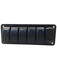 Cargador USB estilo Rocker con voltímetro azul para barcos,