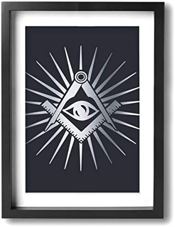 Aames White 12" X 16" Poster Framed - Display Vertically On A Wall Freemason All Seeing Eyes Plexiglass Canvas Prints