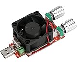 DROK&reg; Micro Load Tester Board USB DC 0-3A 3-20V Adjustable Constant Current Electronic Load Equipment Module 12V Charging Current Capacity Monitor Aging Device Discharge Resistance with Fan