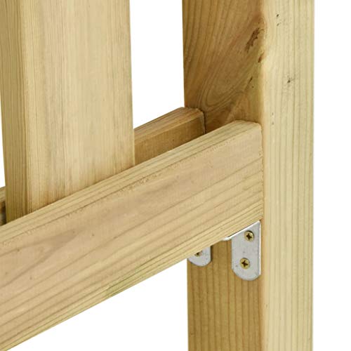 vidaXL Massivholz Gartenzaun mit Pfosten Imprägniertes Kiefernholz Lattenzaun Holzzaun Friesenzaun Sichtschutz Zierzaun… – Bild 7