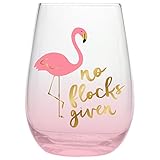 20 oz Stemless Wine Glass (No Flocks Given) - Flamingo Wine Glass