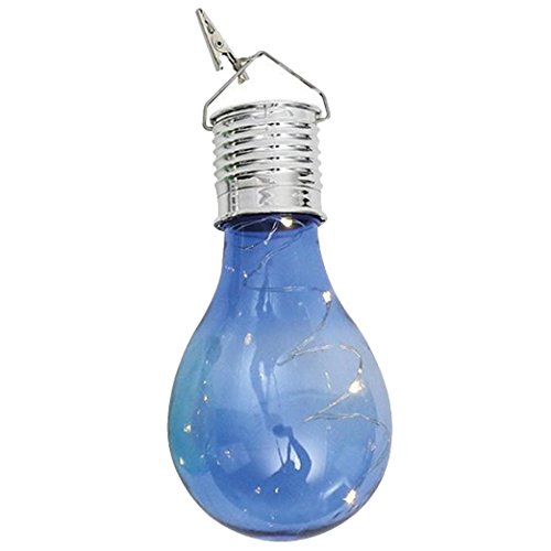 Forthery Waterproof Solar Rotatable Outdoor Garden Camping Hanging LED Light Lamp Bulb (Warm White) (Blue)