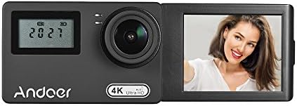 Andoer AN300 4K WiFi 16MP Action Sports Camera Novatek 96660 Dual Display 2 Inch Rotary LCD 170° Wide Angle 30m Waterproof with Remote Control Hard Case Support Time Lapse Slow Motion