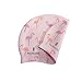 BALNEAIRE Silicone Swim Cap for Women, Waterproof Long Hair Swimming Caps Flamingo Print Pink