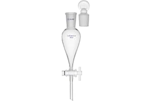 Labasics Borosilicate Glass 60ml Conical Separatory Funnel with PTFE Stopcock, 60mL