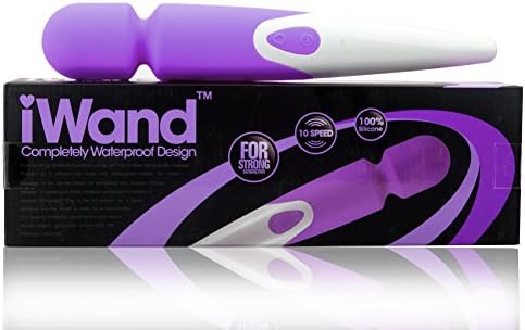 Wands Waterproof Rechargeable Therapeutic Massager - Personal Handheld Wand Massager. 10 Powerful Speeds, 100% Silicone, Wireless &amp; Cordless - Strong Motor for Neck &amp; Shoulder,Purple