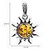 Amber Stirling Silver 925 Small Sun Pendant (No Chain)
