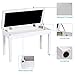 Giantex Piano Bench W/Padded Cushion and Music Storage, Comfortable Double Duet Seat, Wooden Legs, Perfect for Professional Or Home Use PU Leather Piano Stool (White)