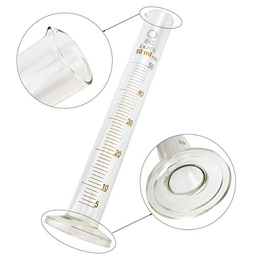 TOOGOO Glass Graduated Measuring Cylinder Set 100Ml 50Ml 25Ml 10Ml With 2 Glass Stirring Rod And 2 Dropper - Thumbnail 3