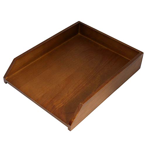 HumanCentric Wood Letter Tray (Black Walnut) Desk Paper Tray for