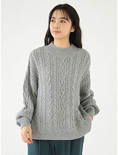 Amazon アースミュージック エコロジー ケーブルハイネックニットプルオーバー 杢グレー F セーター 通販